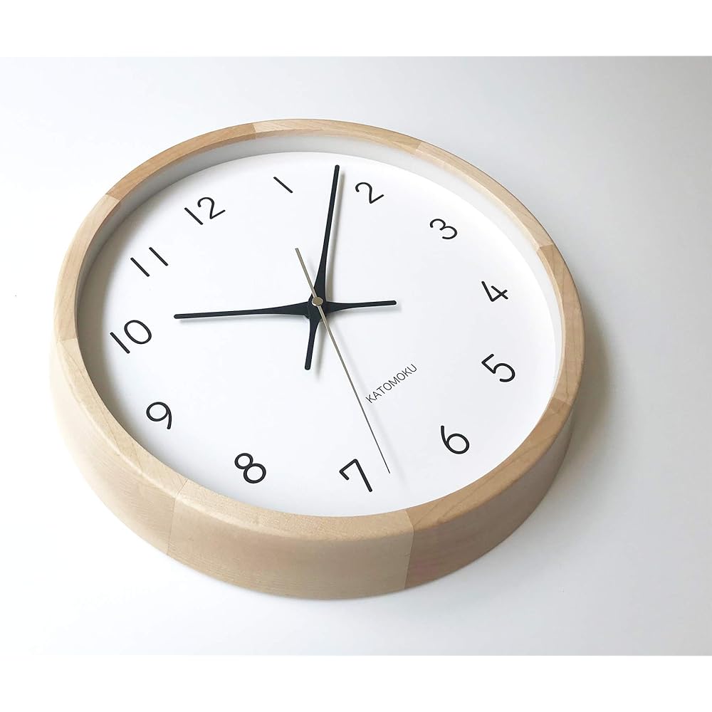 KATOMOKU muku clock 13 H. Maple radio clock continuous second hand km-104HMRCS φ306mm (SKP radio clock)