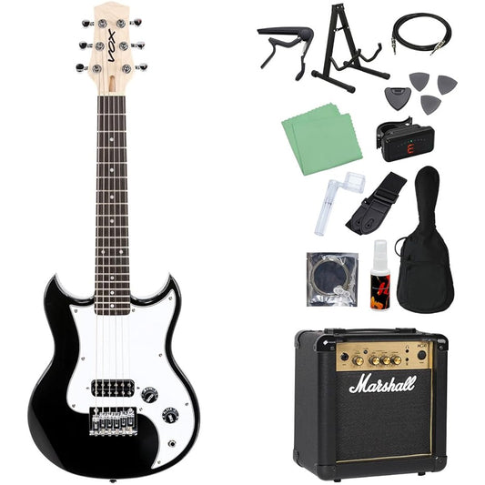 VOX SDC-1 MINI BK (Black) Mini Electric Guitar Beginner 14-piece Set [Includes MG10] Mini Guitar Travel Guitar Short Scale Black Box