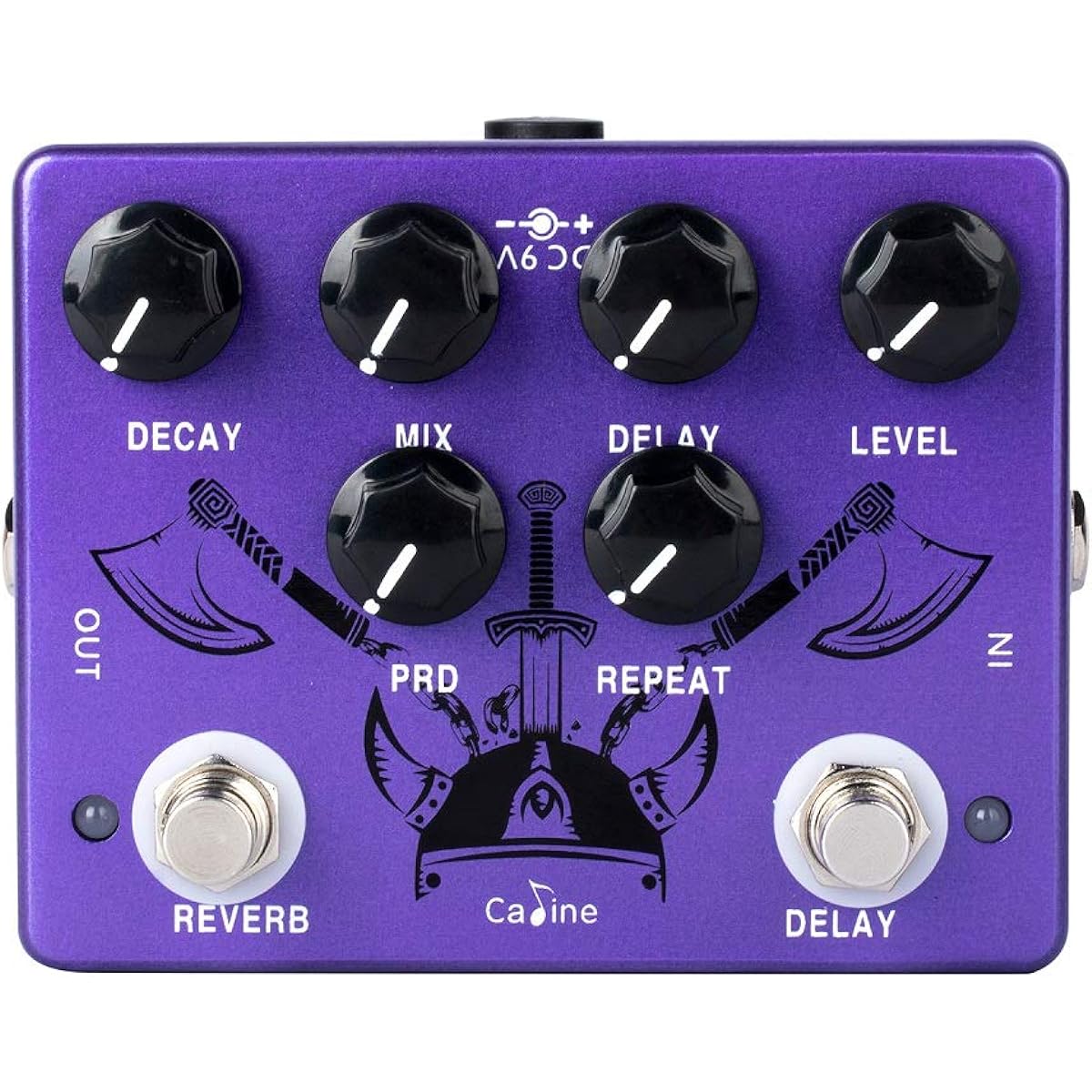 Caline Pedals Reverb Delay Effect Pedal Repeat Preamp Acoustic Electric Guitar Pedal True Bypass Metal Purple CP-80
