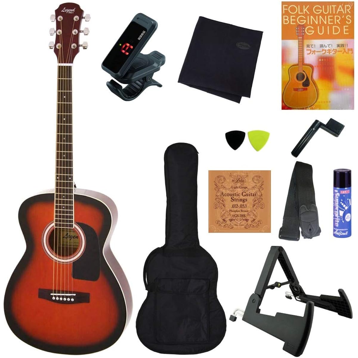 [Perfect Acoustic Guitar Set of 11] Legend FG-15 Legend by Aria ProII Folk Guitar Beginner Set