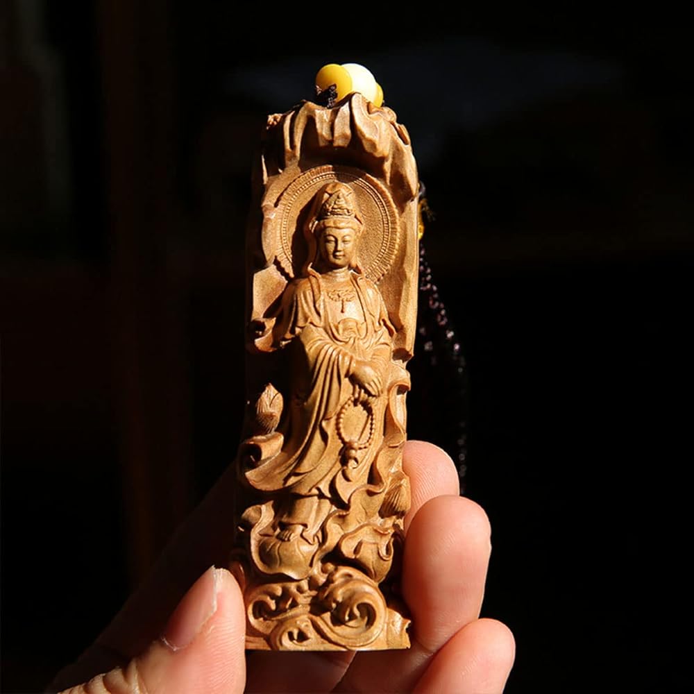 Kannon Statue, Feng Shui, Kannon Bodhisattva, Wood Carving, Australia, Sandalwood, Incense Wood, Wooden Carving, Buddha Statue, Amulet, 9cm, Amulet, Good Luck, Feng Shui, Lucky Charm