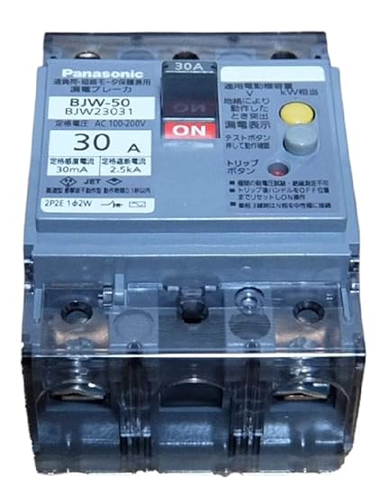 Panasonic Earth Leakage Breaker BJW-30 Type 2P2E with OC 15A 30mA Motor Protection BJW2153