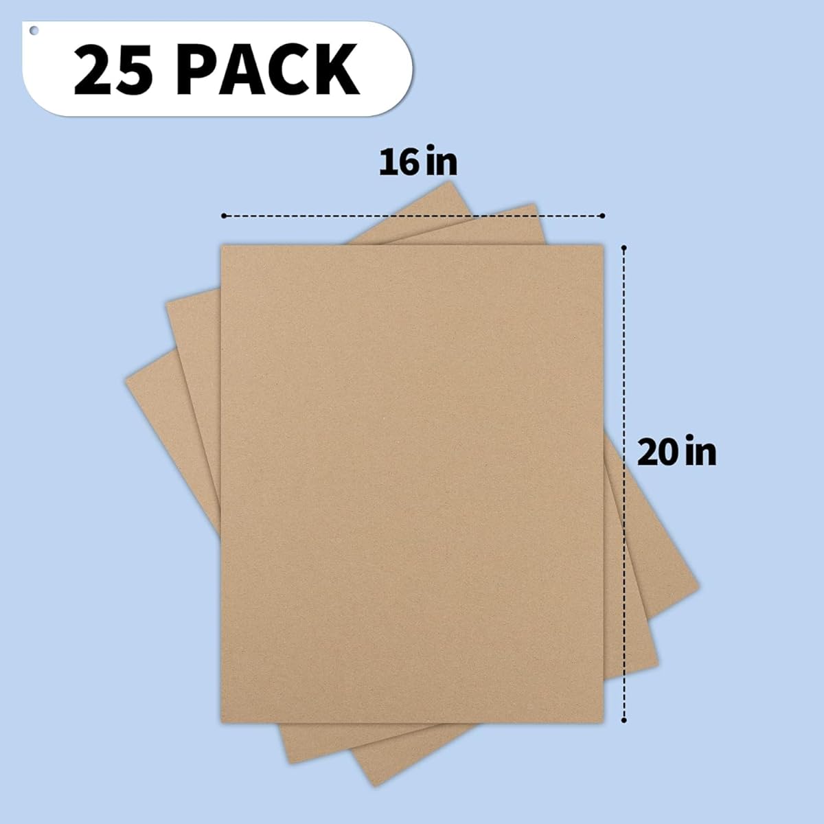 Golden State Art Cardboard Sheets - 25 Pack 16x20 Inch Flat Cardboard Pads for Packing, Mailing, Moving, Shipping, Crafts (1/16 Inch Thick)