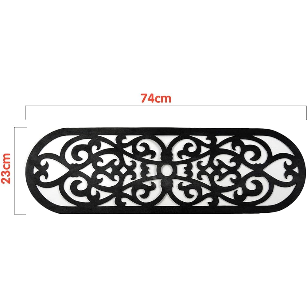 uyoyous Outdoor Stair Mats, Set of 5, Thickness 3mm, Stair Mats, Stairs, Outside Stairs, 74 x 23 cm, Non-Slip, Mud Remover, Scandinavian Pattern Rubber Mat, Scratch Prevention, Entrance Washable, Eco-friendly