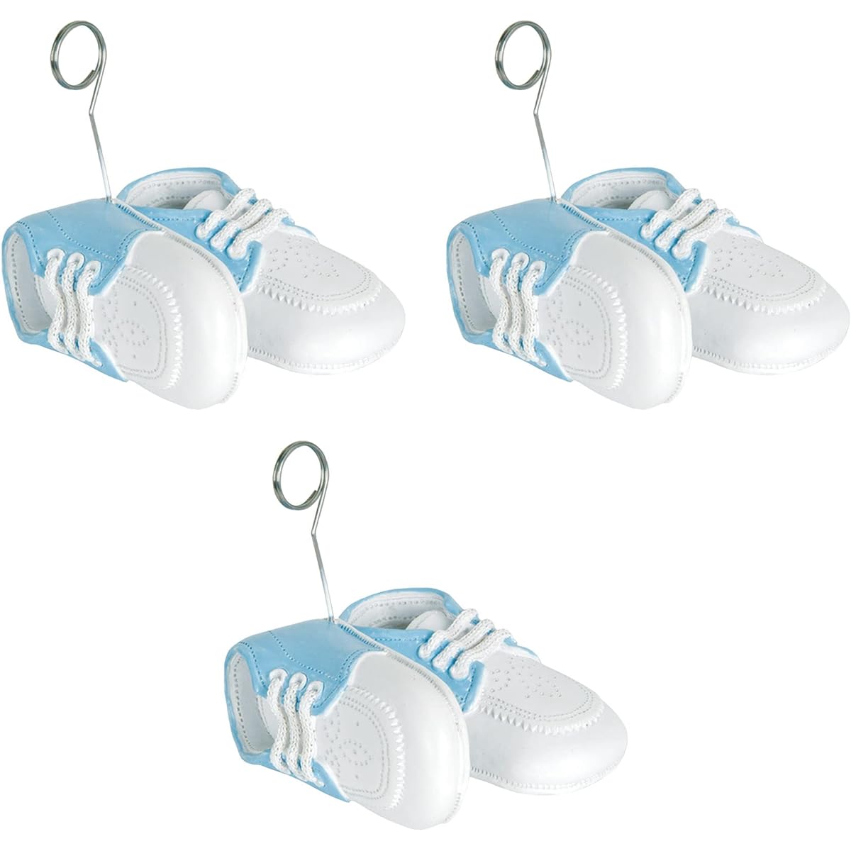 Beistle Baby Shoes Photo/Balloon Holder 6oz (Light Blue/White) 3 Pack