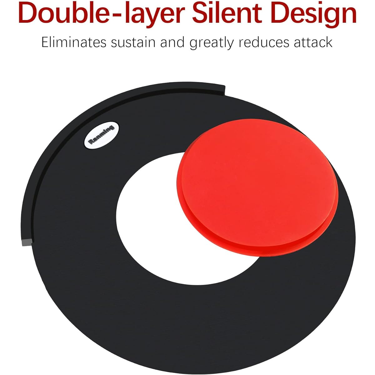 RANMING Mute Pad Drum Set Mute Prepack Double Layer Drum Pad Mute Eliminate Sustain and Effectively Reduce Volume by 90% 10/12/14/16 Inch Bass Drum Mute 1 Piece Cymbal Mute 4 Pieces
