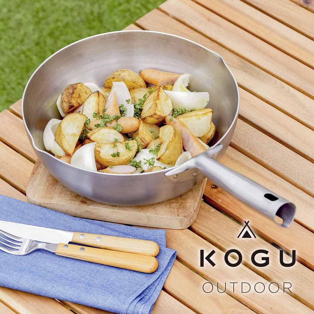 Tools KOGU Shimomura Planning Frying Pan, Deep 24cm [Made in Japan] Stainless steel, 3-layer steel, Stir frying, Boiling, Deep frying, Gas fire, IH compatible, Dishwasher compatible, Tsubame Sanjo 44426