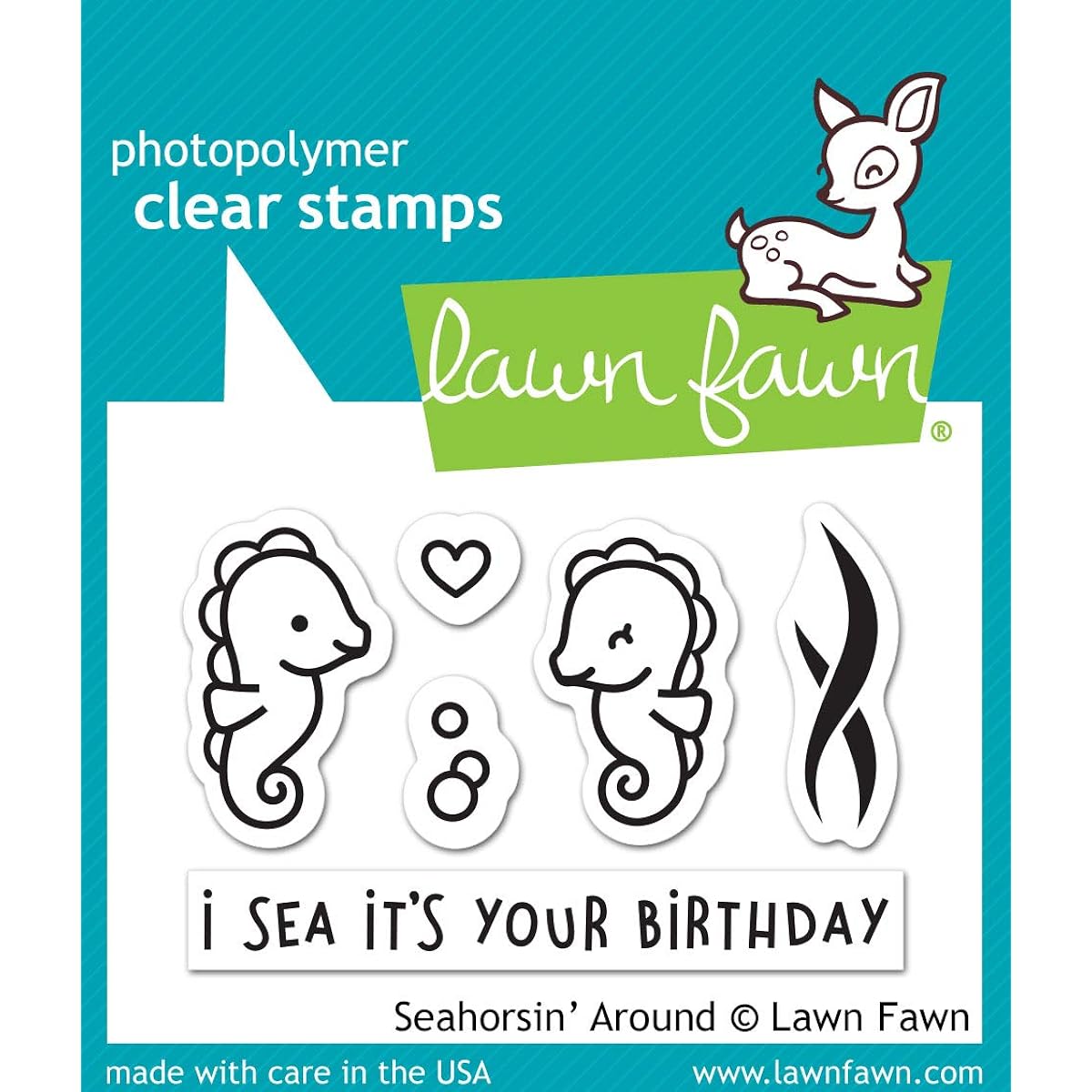 Lawn Fawn LF1967 Seahorsin' Around 2X3 Clear Stamp Set