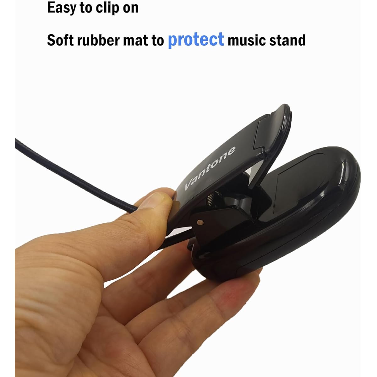 Music Stand Light Clip-on LED Book Light Dual Neck 6-LED Powered by USB and AAA Battery Portable Bedside Reading Light Adjustable Brightness Level