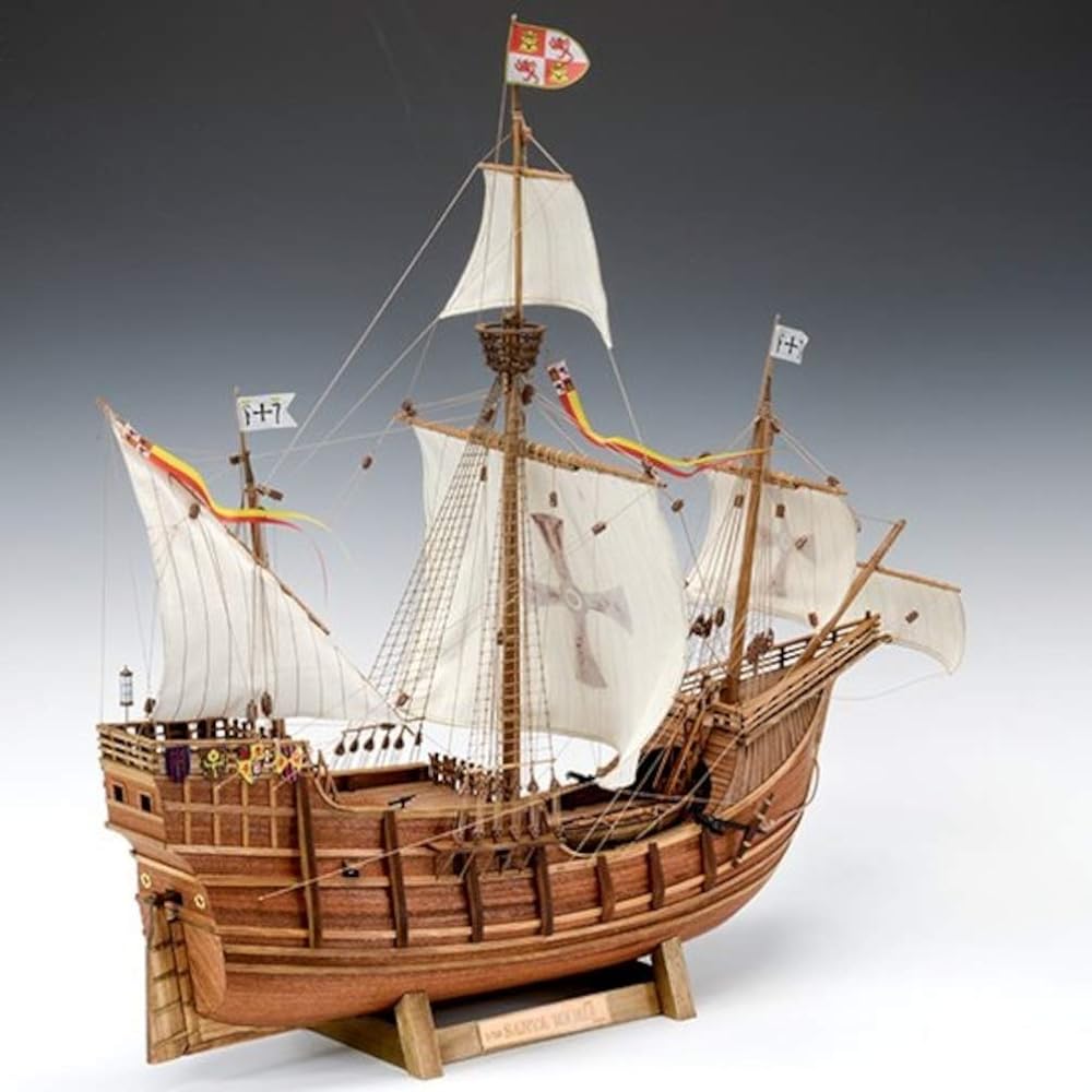 Woody Joe 1/50 Sailing Ship Santa Maria Wooden Model Assembly Kit 4560134351660
