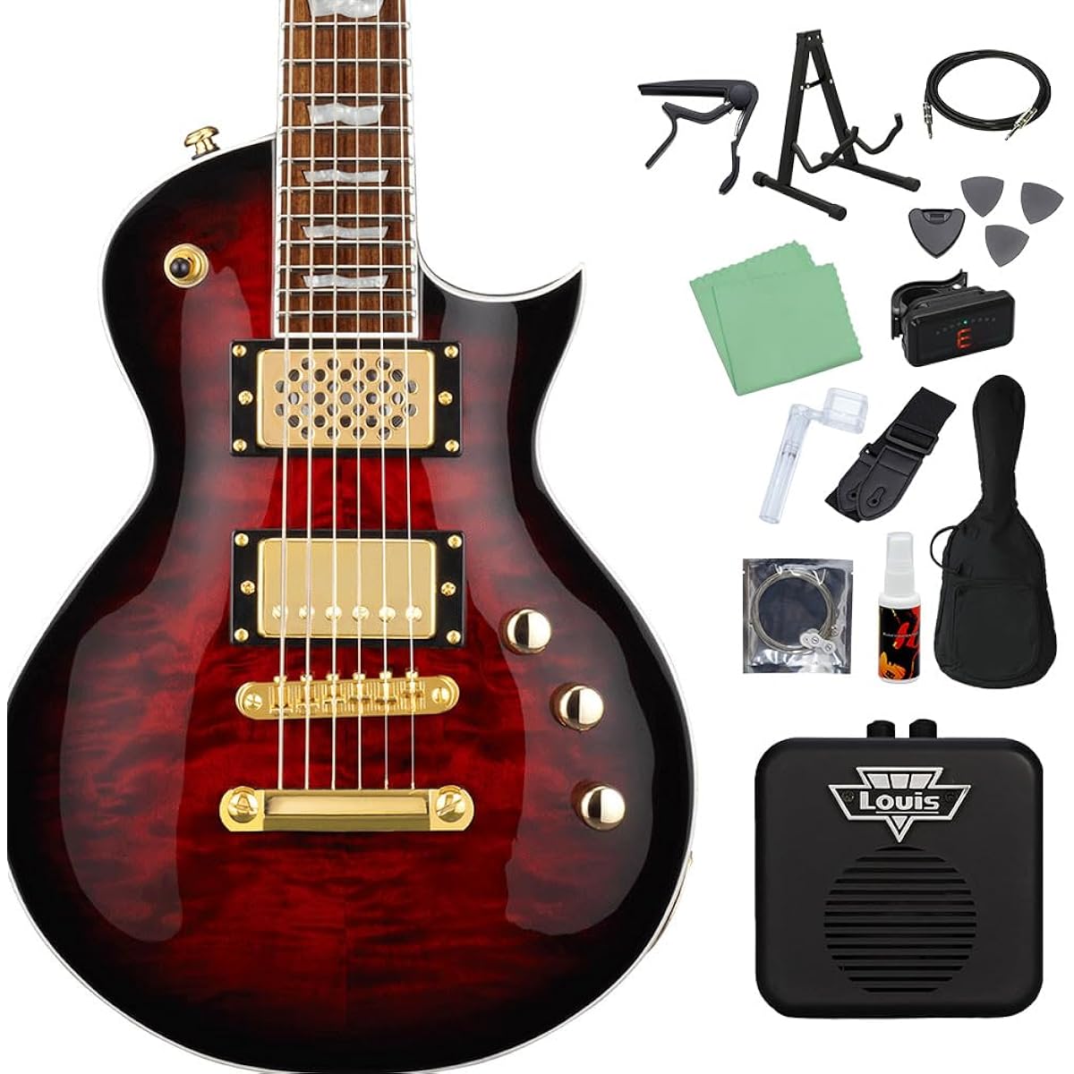 GrassRoots G-EC-MINI Black Cherry Electric Guitar Beginner 14-piece Set [Includes Mini Amplifier] Mini Guitar GrassRoots