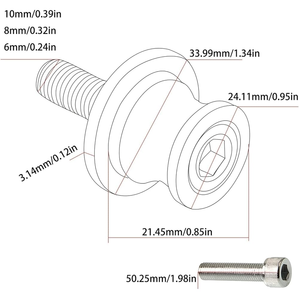 Stand Screw Slider 6mm Swing Arm Bracket Screw Color Stainless Steel Sliding Arm Slider Moto Swing Arm Spool Slider is very suitable for Yamaha MT09 MT-09 2014-2015 (Color: 1)
