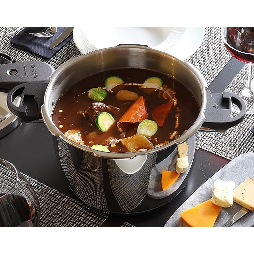 Wonder Chef Pressure Cooker 5.5L Magical Quick Cooking Two Hand Pressure Cooker ZQDA55 Silver Full Color Recipe Book Included