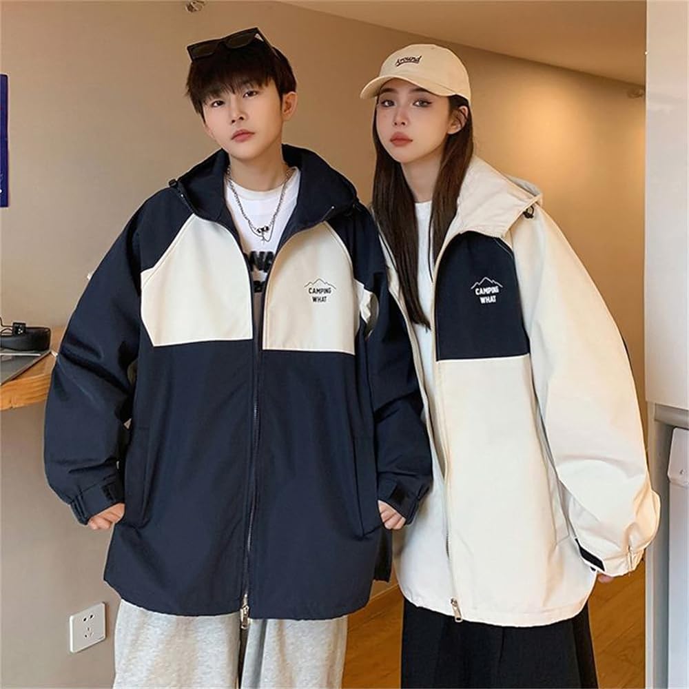 [JUTAOPIN] Matching Look Parka Couple Women's Outerwear Men's Jacket Pair Couple Coat Matching Pair Clothes Long Sleeve Parka Spring, Autumn, Winter Clothes Coordination Matching Look Couple Clothes Boyfriend Girlfriend Birthday Anniversary Present