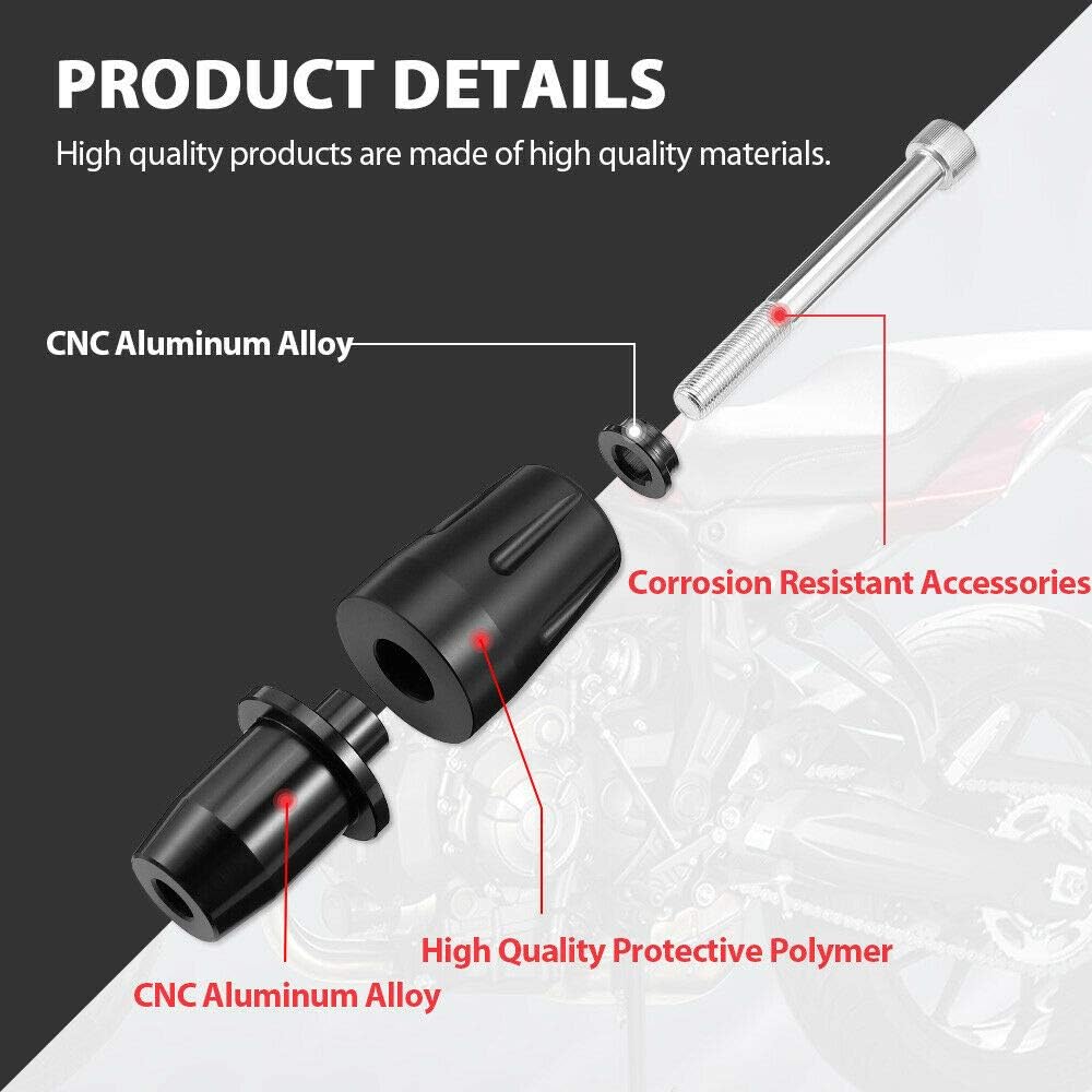 Motorcycle Frame Slider Compatible with FZ07 MT07 XSR700 FZ-07 MT-07 2014 2015 2016 2017 2018 2019 2020 2021 2022 2023 Frame Slider Kit Crash Protector