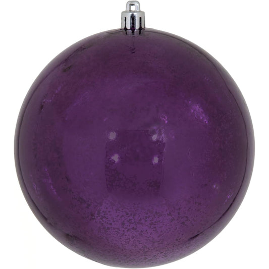 Vickerman 4.75" Plum Shiny Mercury Ball Christmas Ornaments, 4 per Bag