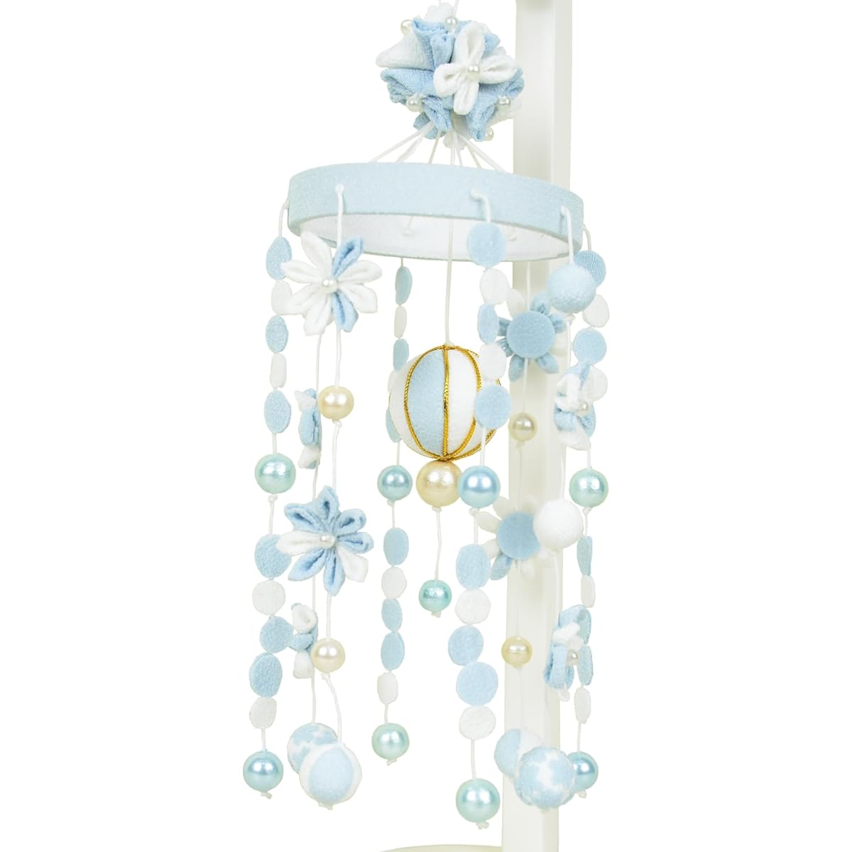 Hina Doll Hanging Decoration Matsuju Hanging Mini Hanging Doll Pink Blue with White Wooden Stand Height 28cm Chirimen Hanging Decoration Hanging Doll Compact Simple (Blue, Mini Height 28cm)