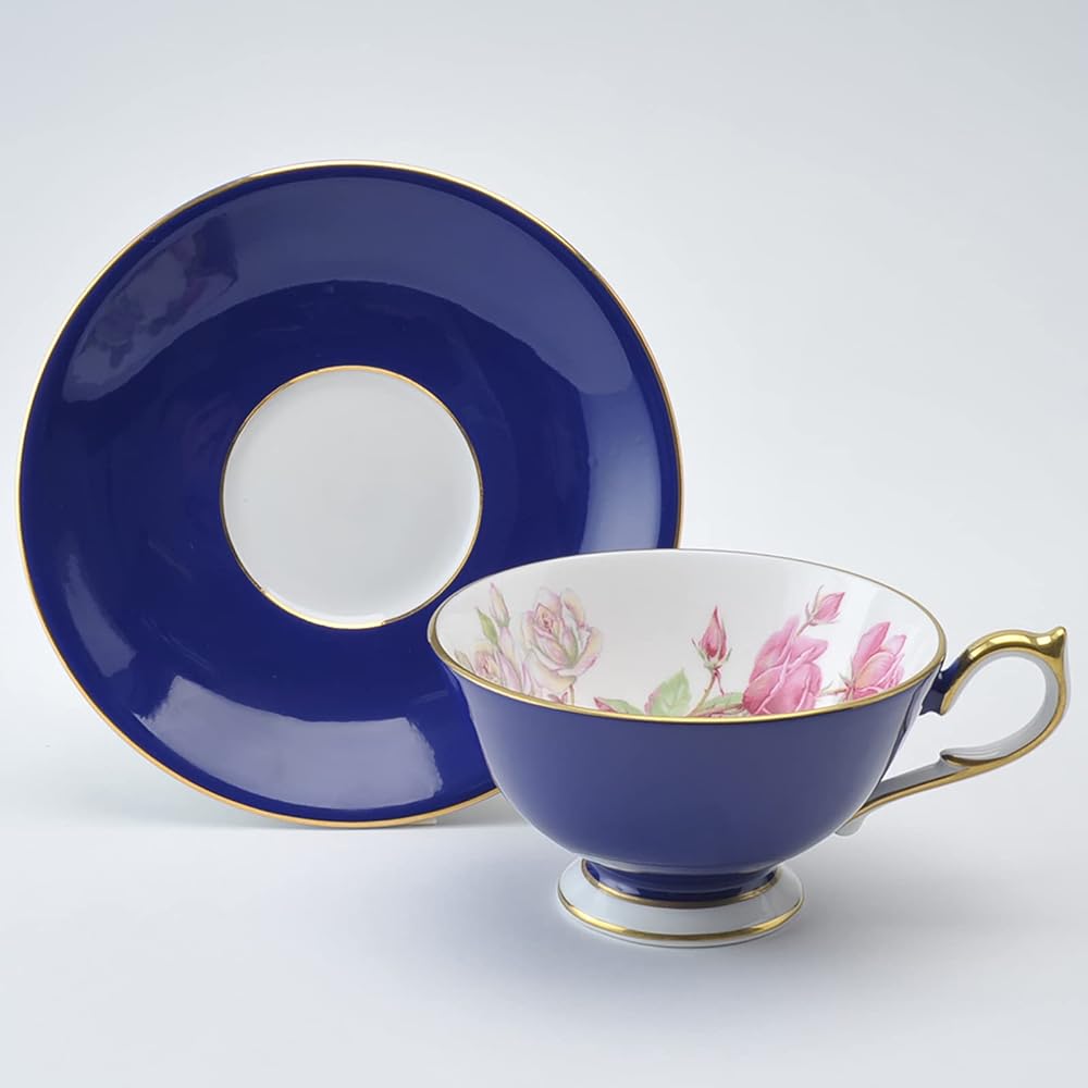 Aynsley Elizabeth Rose Gold Tea Cup & Saucer Athens Approx. 200ml Cobalt 305600108C