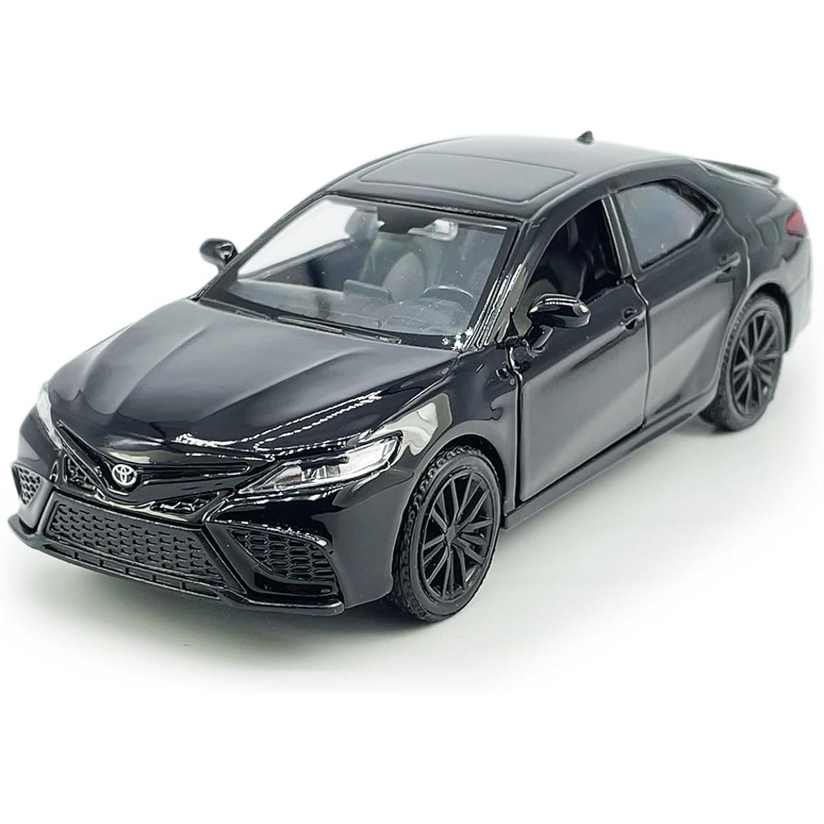 Camry XSE 2022 Model Car 1/36 Scale Diecast Toy Car Metal Alloy Diecast Car for Kids Pull Back Door Open Black Rims Collection Adult Men Kids Toys Boys Gift Black
