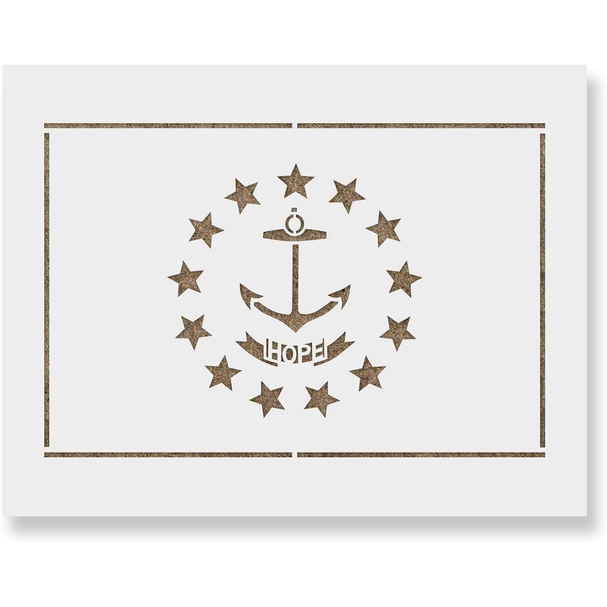 Rhode Island State Flag Stencil Template for Walls and Crafts - Reusable Stencils for Painting - Small & Large Sizes