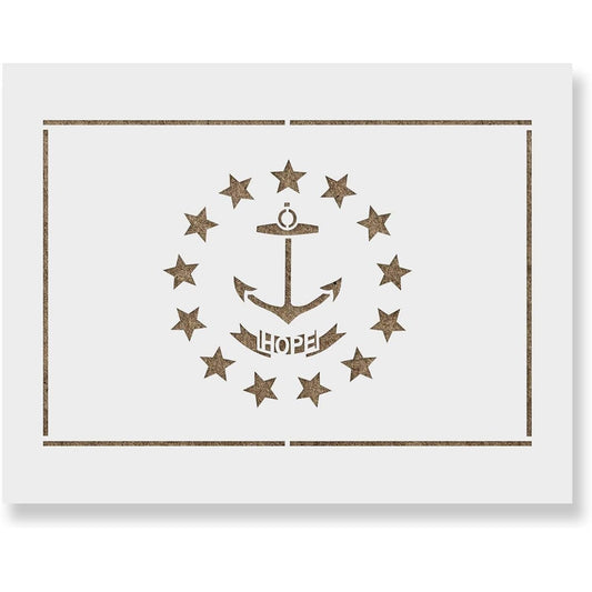 Rhode Island State Flag Stencil Template for Walls and Crafts - Reusable Stencils for Painting - Small & Large Sizes