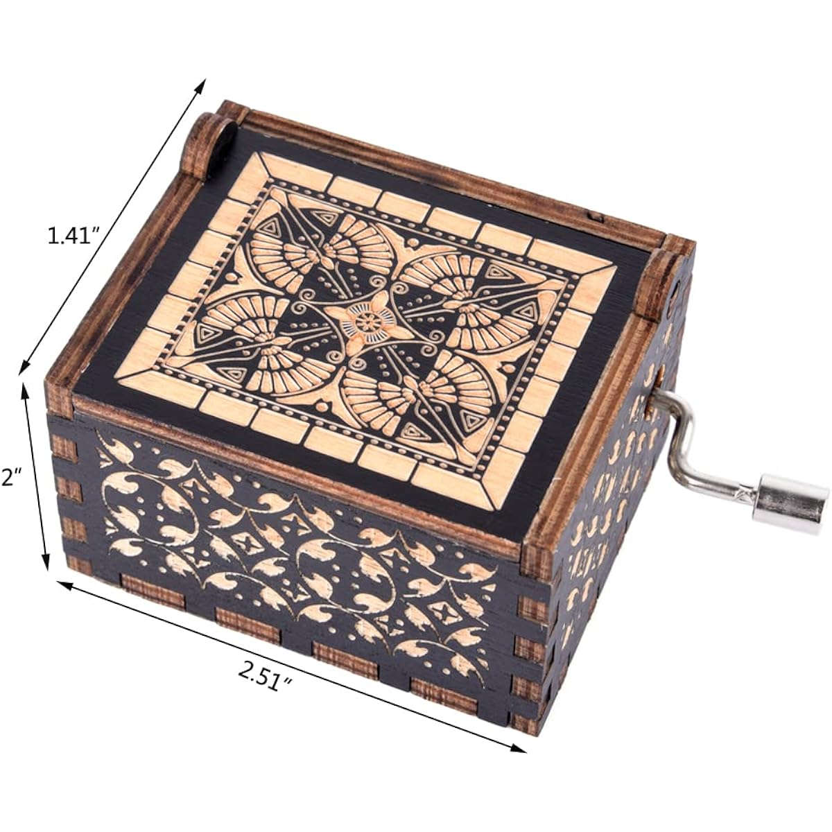 UNIQLED You are My Sunshine Wooden Music Box Laser Engraved Hand Crank Classical Wood Sunshine Music Box Birthday Christmas Valentine's Day Gift
