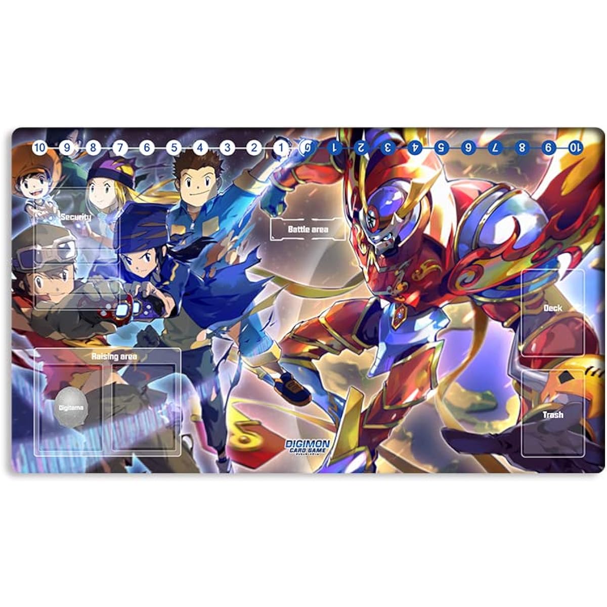Mlikemat Playmat Digimon DTCG Mat Susanoemon Duel TCG CCG OCG Trading Card Game Mat with Zone + Free Bag (ZD002-711-SM)
