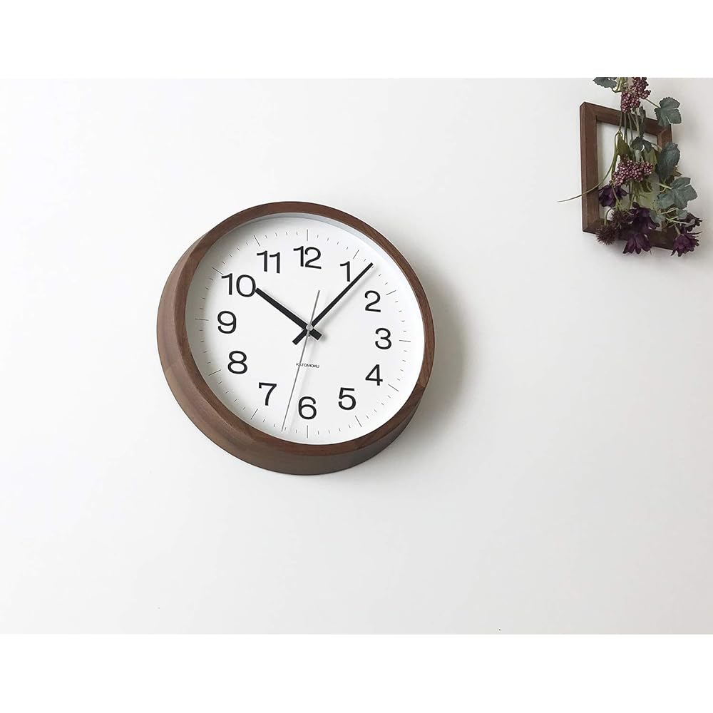 KATOMOKU muku clock 16 walnut continuous second hand km-113WA φ306mm (radio clock)