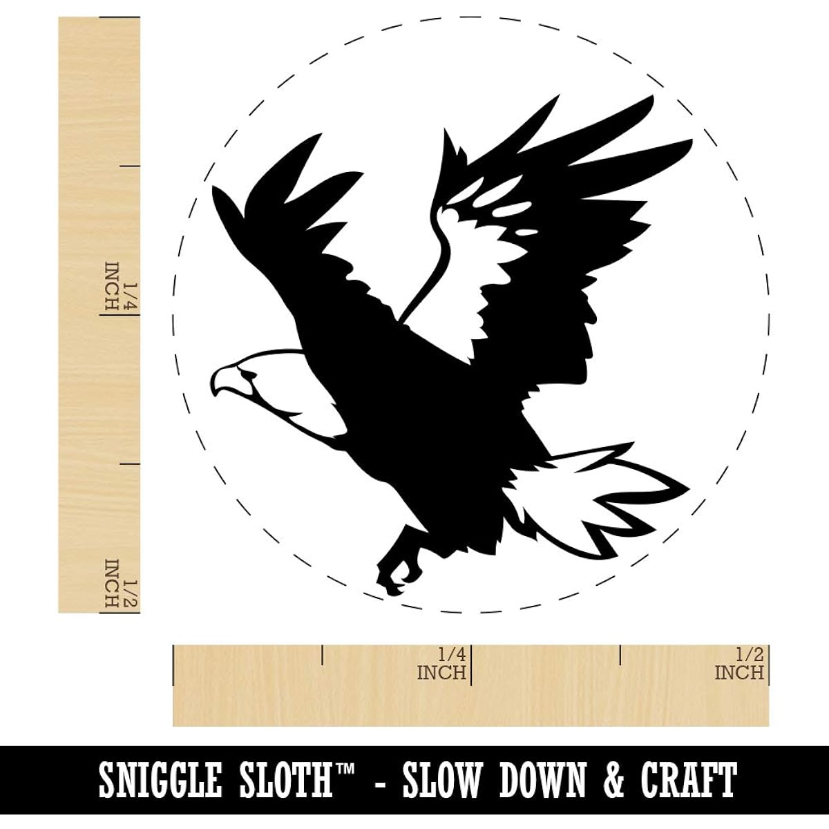 Patriotic American Vulture Flying Lover Stamp for Stamp Craft Planners - 1/2" Mini