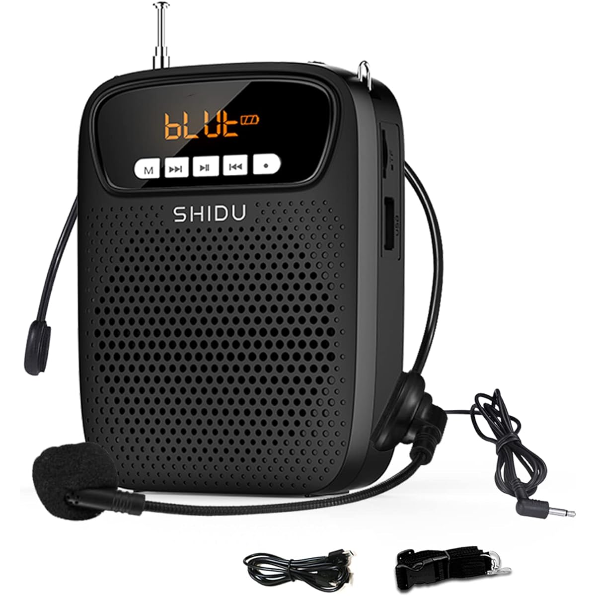 S278 15W Lightweight Portable Rechargeable Mini Voice Amplifier with Headset Mic, Bluetooth/Recording/FM Radio/MP3 Supported for Teachers/Tour Guides, etc.