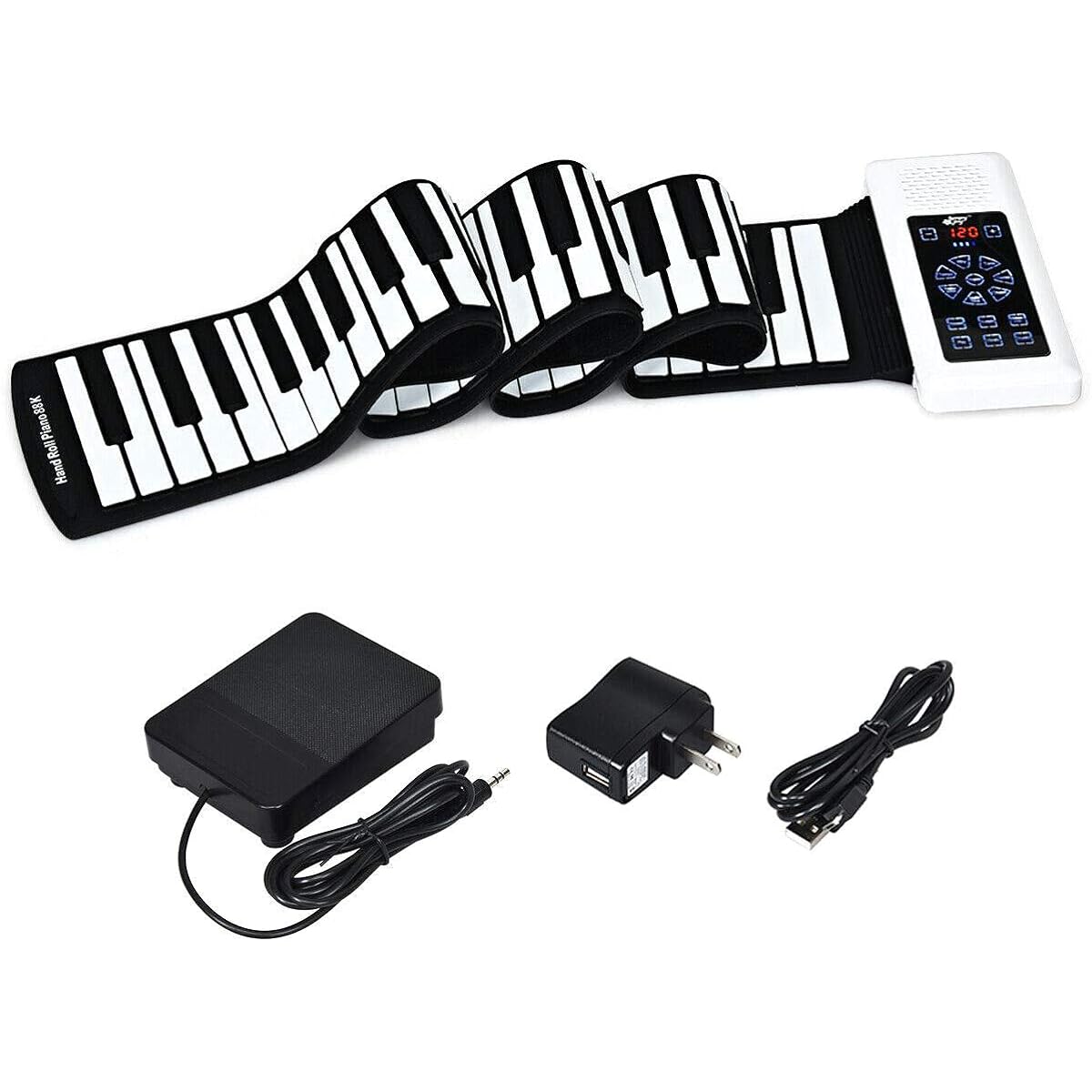 Roll Up Piano Touch Screen Hand Roll Electronic Piano Portable 88 Keys Beginner Adult Home Bluetooth MIDI Hand Roll Piano