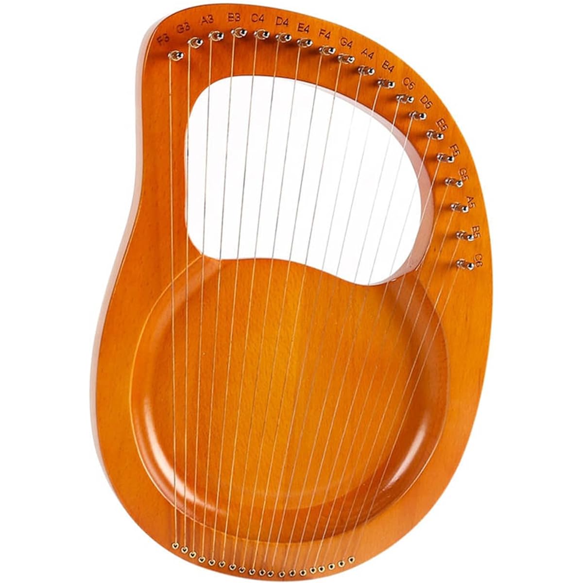 WowZza 19 String Wooden Lyre Harp Musical Instrument with Tuning Wrench and String Lyre Harp