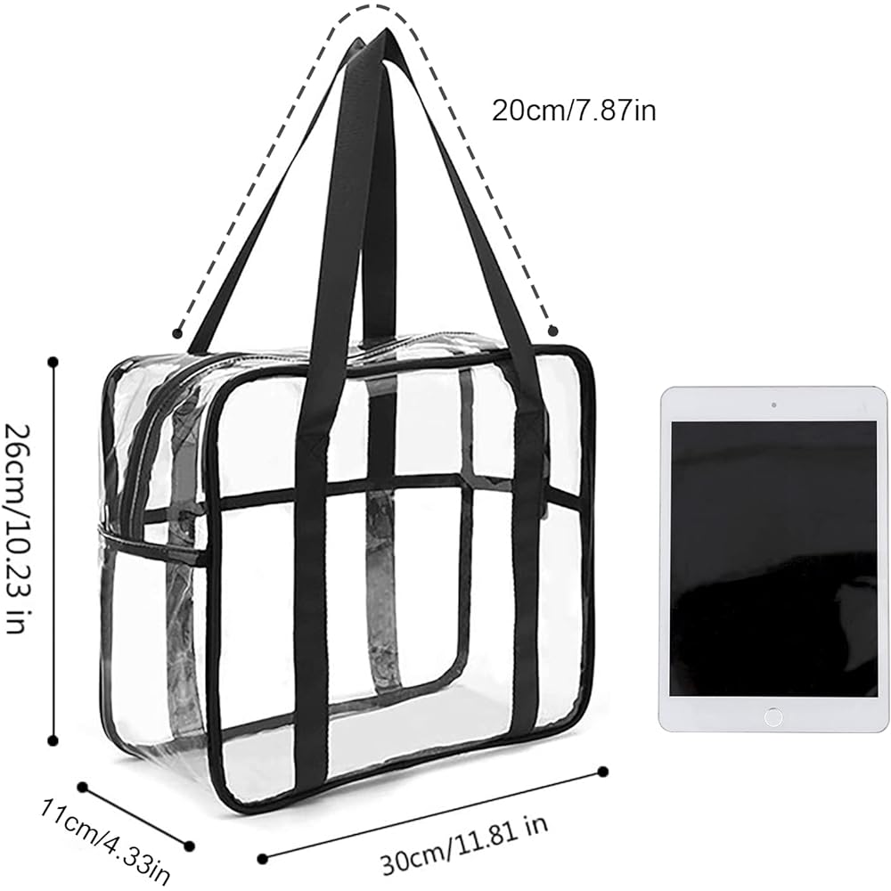 [Enkrio] Clear Bag, Transparent Vinyl Bag, Tote Bag, Pool Bag, Large Capacity, Shoulder Bag, Hot Spring, Travel, Business Trip