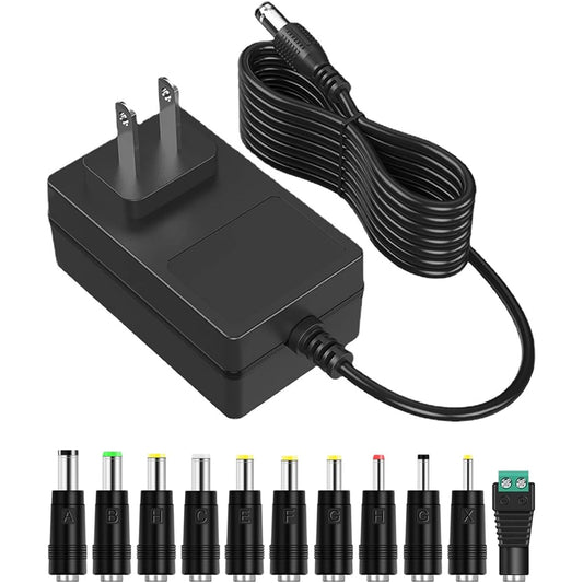5V 1A Power Adapter Charger [AC 5 Volt 1 Amp Controlled Switching Power Supply] with 11 Replaceable DC Plugs for 200mA 300mA 350mA 400mA 500mA 600mA 700mA 800mA 850mA 900mA 1000mA Equipment