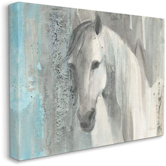 Stupell Industries White Horse Portrait Watercolor 24x30 Beige aa-844_cn_24x30