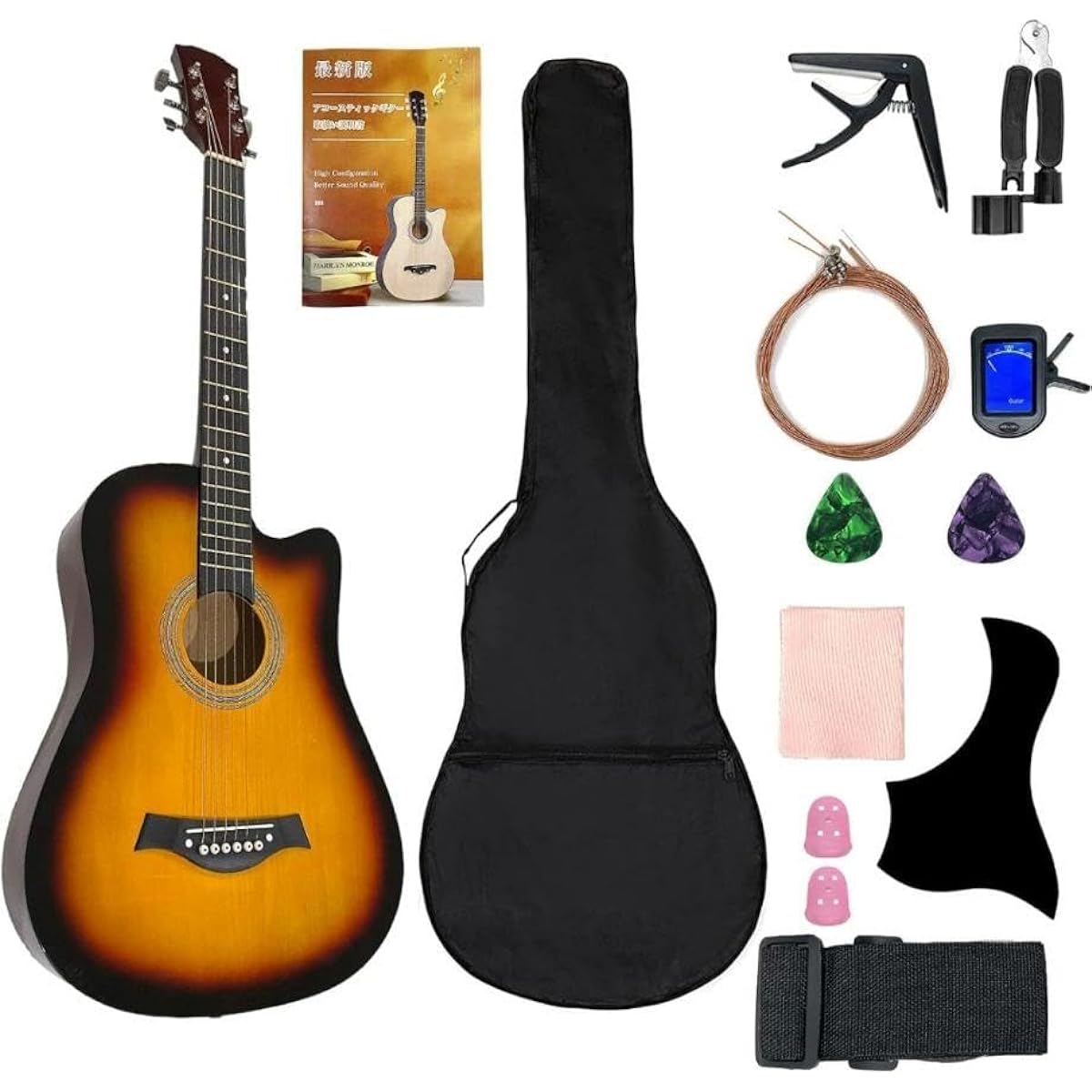 Guitar beginner set acoustic guitar guitar set 38 inch