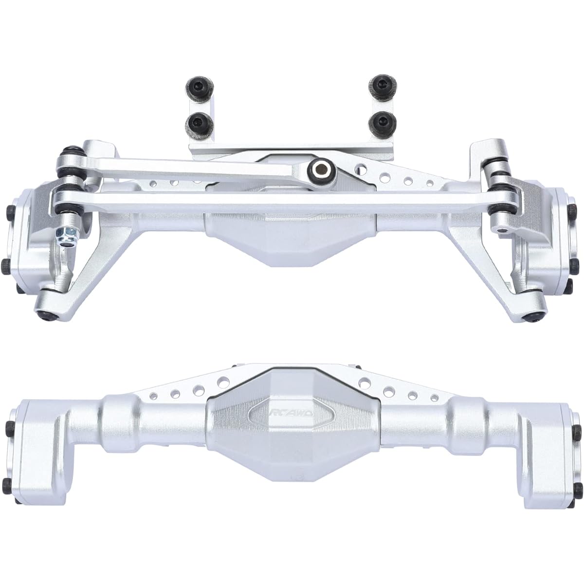 RCAWD Front & Rear Axle Housings Gearless Rear & Steering Axles for 1/18 Axial UTB18 Capra Trail Buggy Crawler Aluminum Parts AXI218001 Silver