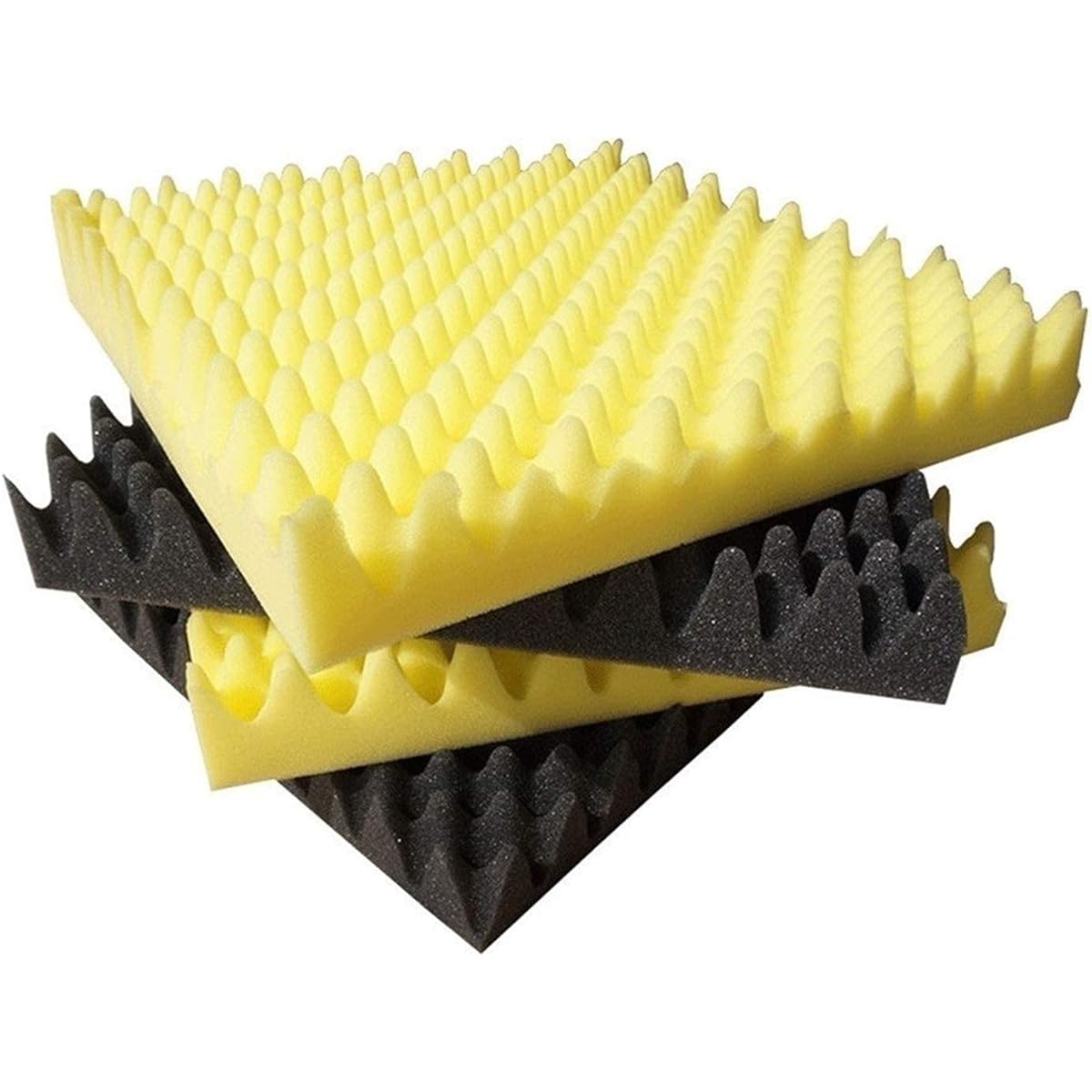 Moisture-proof soundproof cotton, self-adhesive, easy to install, sound-absorbing cotton, acoustic panel for bedroom, living room (yellow) (black)