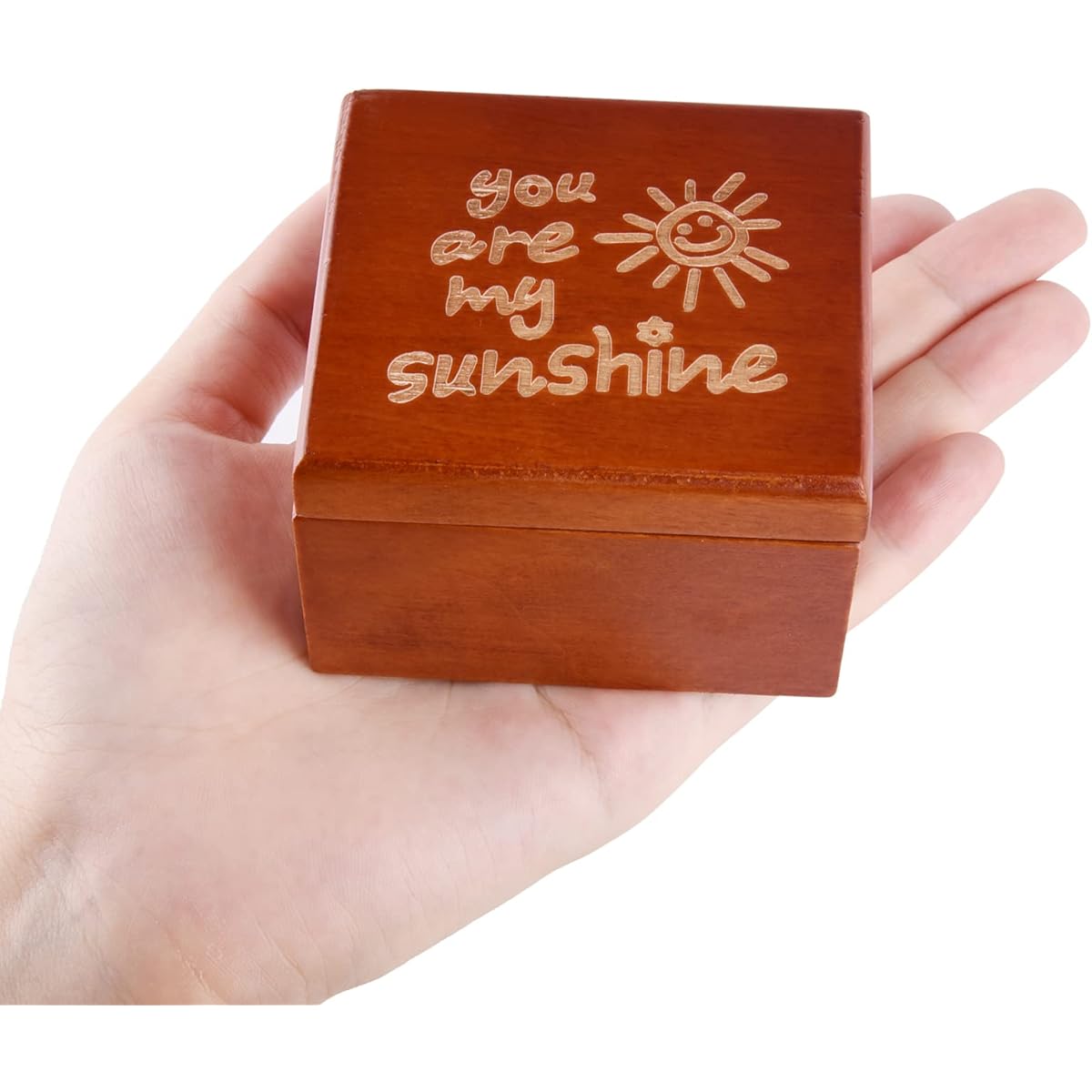 UNIQLED Music Box You are My Sunshine Gift Wooden Music Box Mechanism Antique Vintage Music Box with Mirror for Birthday/Christmas/Valentine's Day/Mother's Day