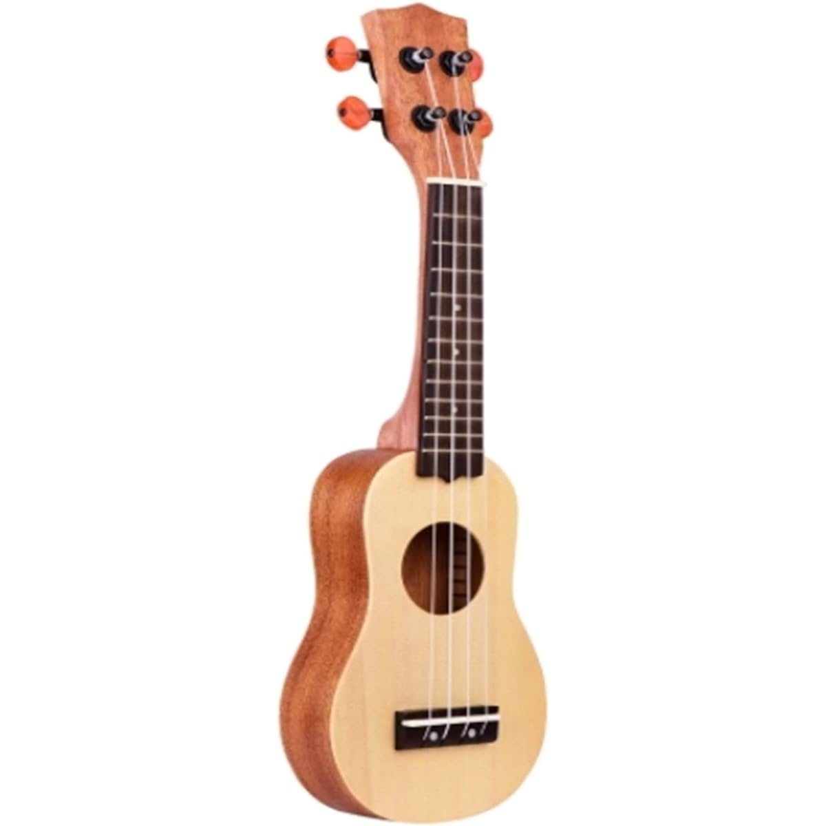 Ukulele 17 Inch Acoustic Portable Pocket 4 String Guitar Spruce Wood Topboard with Carry Bag (Color : Wood, Size : 41.5 x12 x4cm)