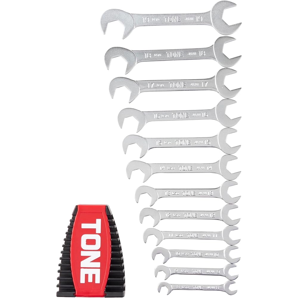 TONE Thin Spanner Set (with holder) DSTO1200P Red/Black Contents: 12 items
