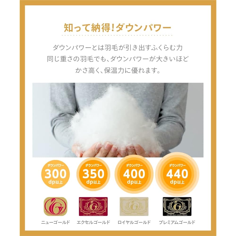 Futon Factory Made in Japan Feather Comforter Down Blanket Semi-Double Duck 85% 0.28kg DP350 Excel Gold