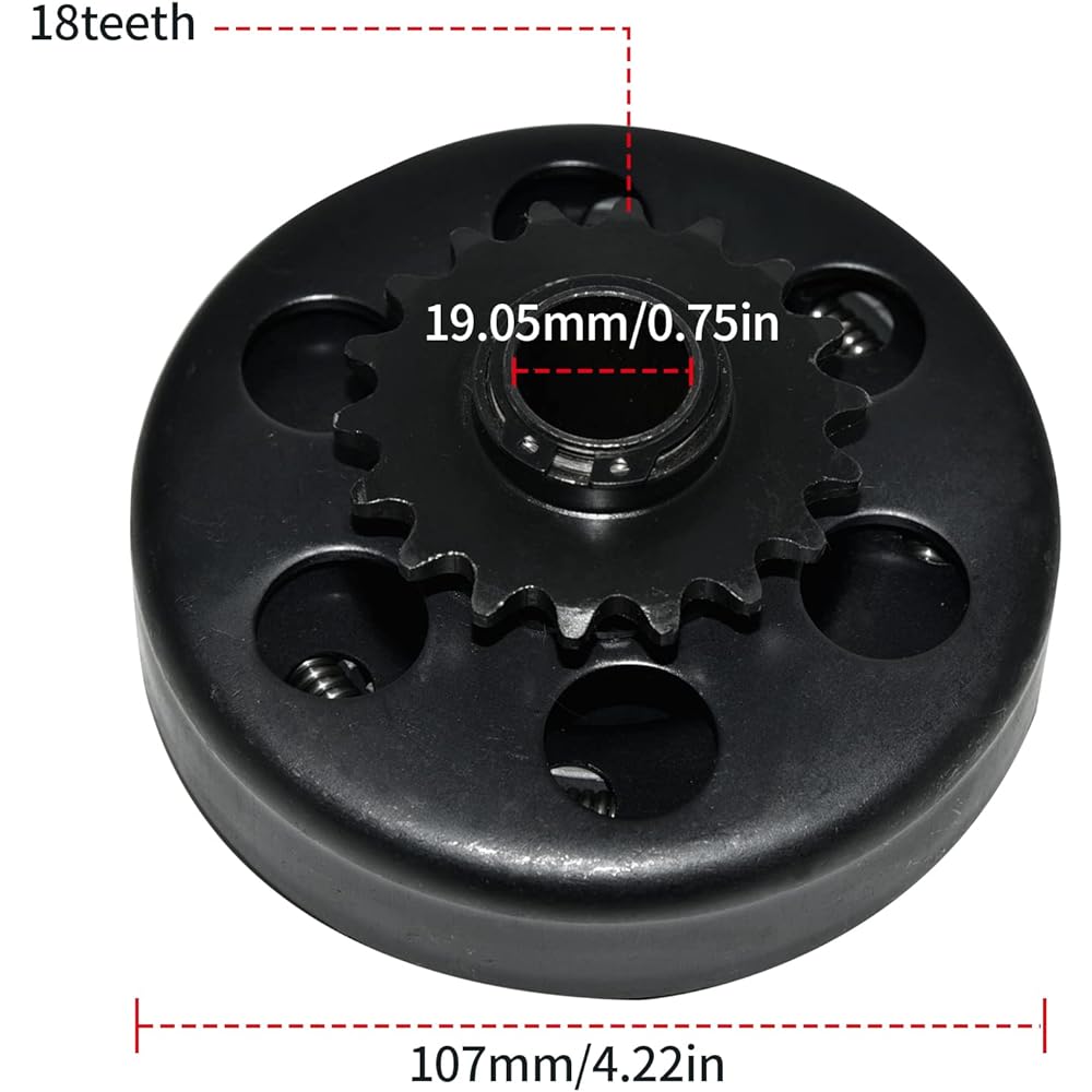 Carkio Go Kart Centrifugal Clutch 18 Teeth 3/4" Bore #35 Chain for Mini Bike Go Kart Racing