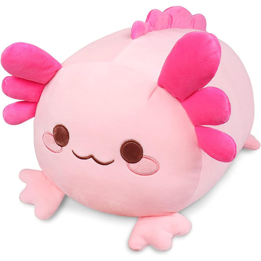 Auspicious Beginning Cute Axolotl Plush Toy, Soft Cute Cat Face Newt Pillow, Gift for Boys/Girls (Pink Salamander, 9.1 Inch)