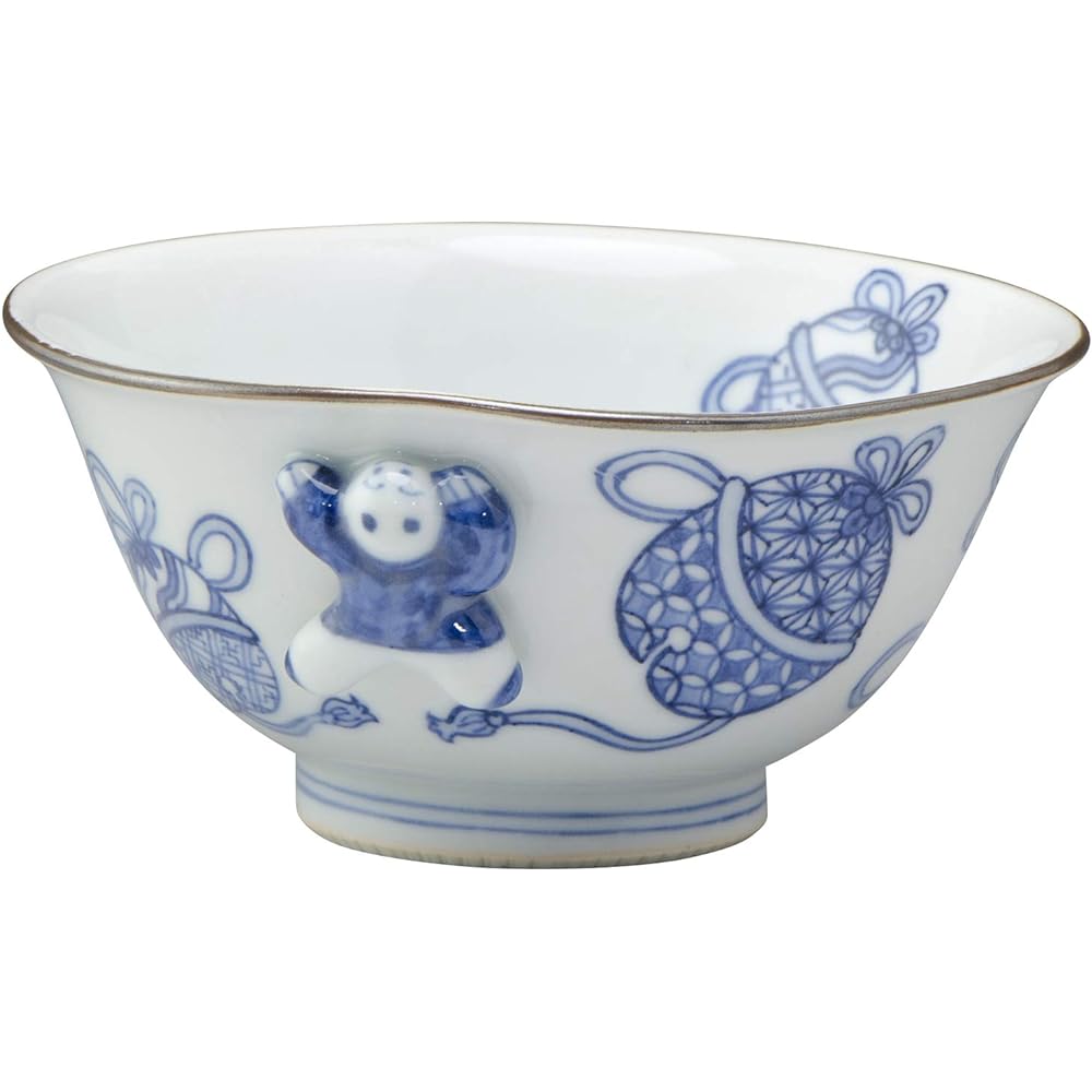 Kyoto ware, Kiyomizu ware, Iwakage kiln, rice bowl, pair, Suzuko crest