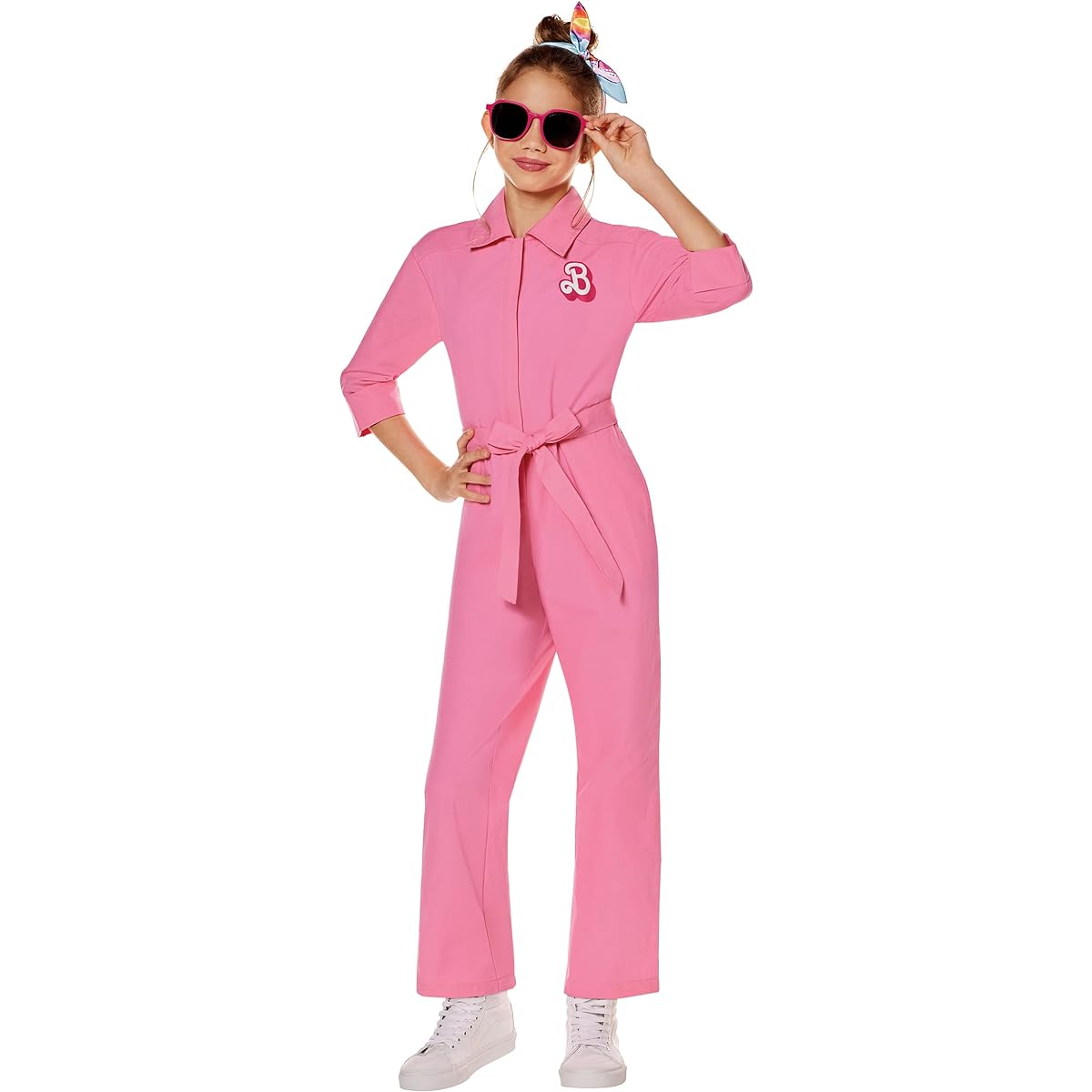 [Balle] Spirit Halloween Barbie the Movie - Pink Power Jumpsuit for Kids, Officially Licensed | Barbie the Movie Kids Costumes - S