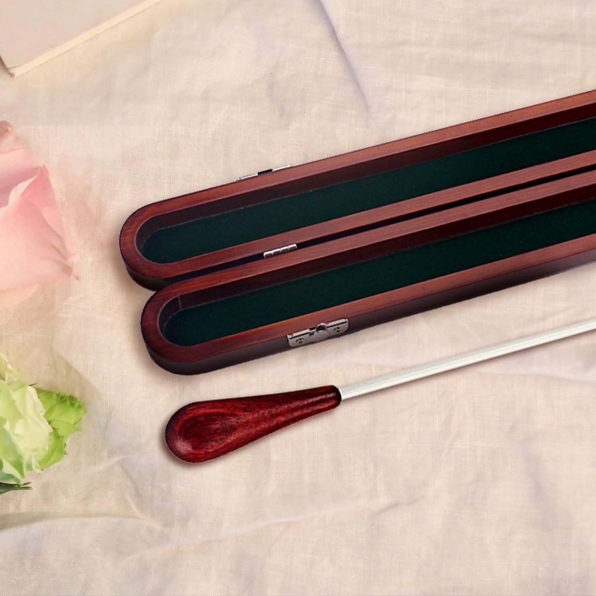 Ogdni Music Baton Orchestra Baton Wooden Handle Music Conducting Baton with Wooden Gift Box Redwood