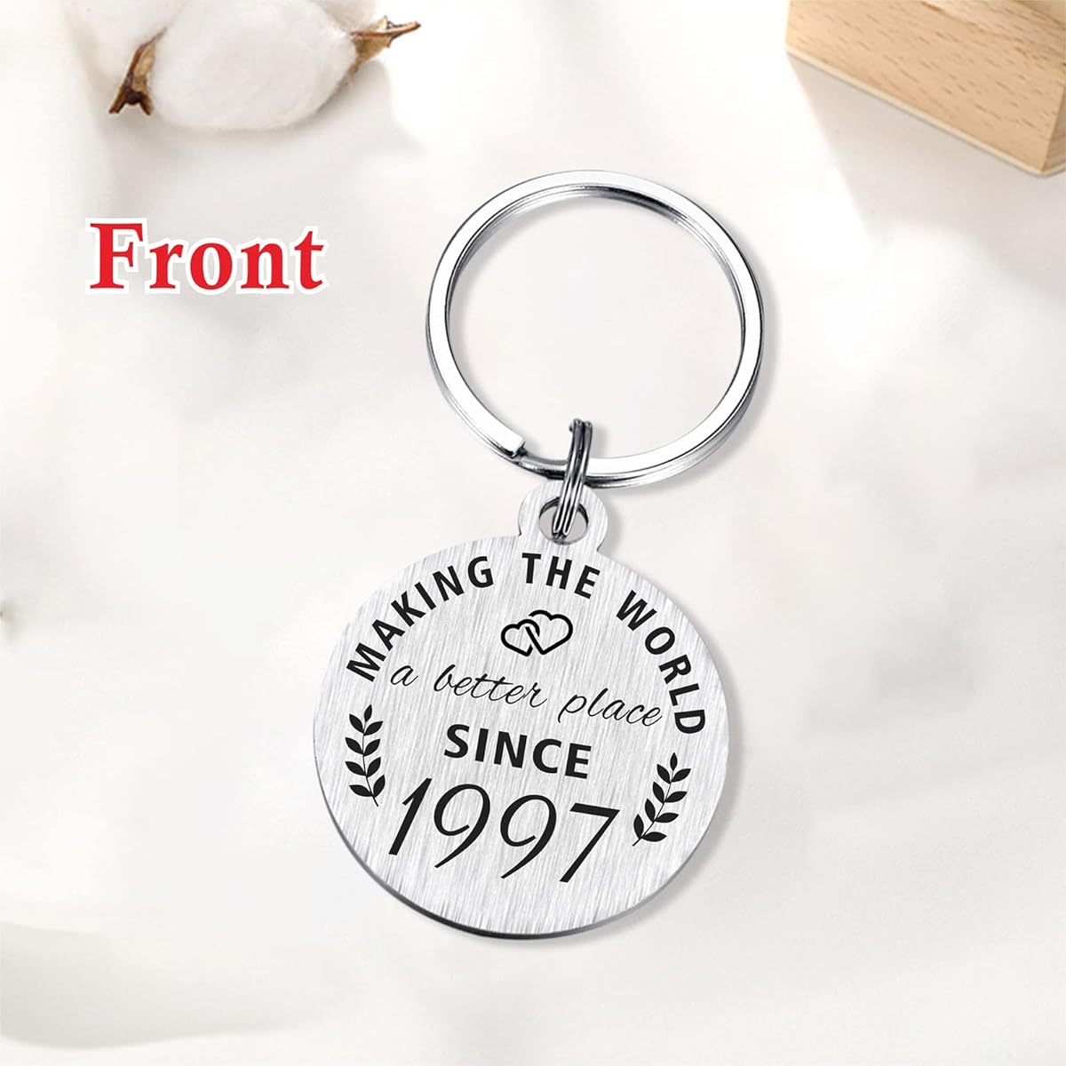 ABNTY 27th Birthday Gifts for Women and Men, 27th Birthday Keychain, Gifts for Born in 1996, 1996 Birthday Decorations