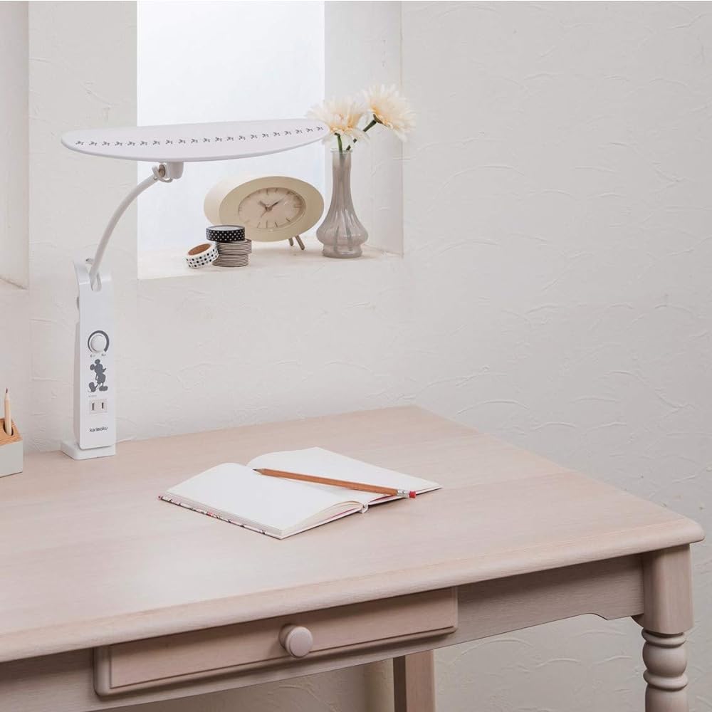karimoku [Genuine Karimoku Product] LED Dimming Desk Light Disney Model Mickey Mouse White Clamp Mounting Karimoku KS0156AHK