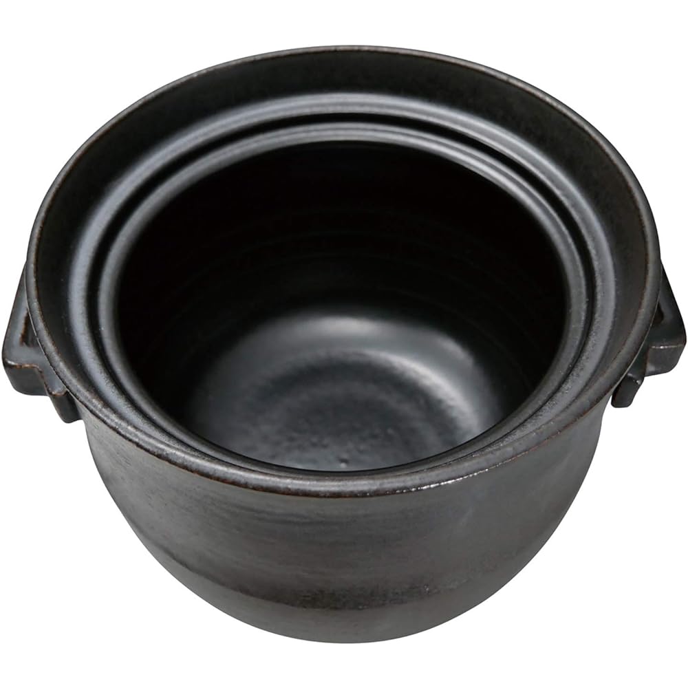 Suzuki Banko Ware Rice Earthen Pot 4 Cups Black 2061-4028 2300ml